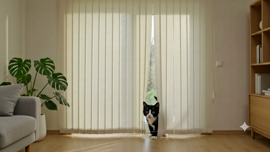 Einen Lamellenvorhang nach Maß von HomeFlair finden selbst Katzen toll